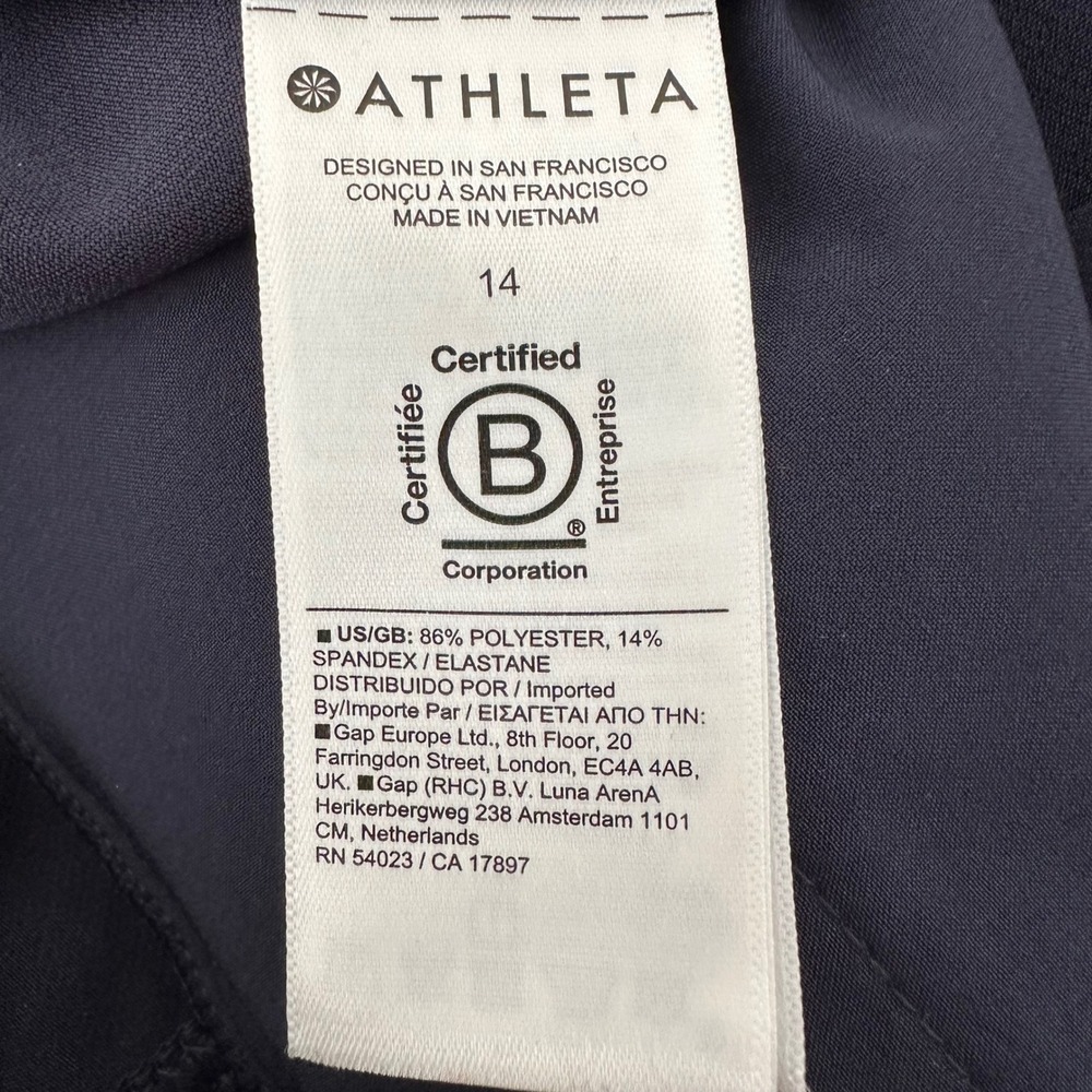 Athleta Endless High Rise Cargo Pants Womens 14 Navy Athleisure Travel Commuter - Picture 5 of 7